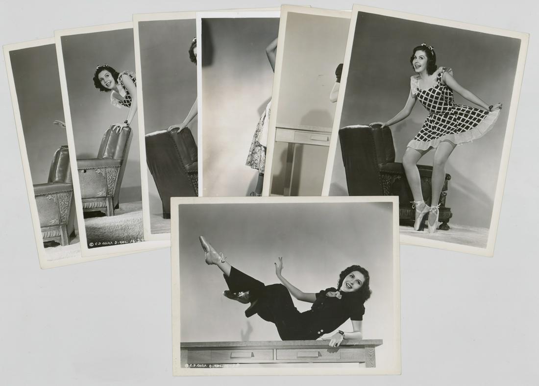 Ann Miller in You Can't Take It With You Photos: Six vintage publicity photos of Ann Miller in 'You Can't Take It With You' 9Columbia, 1938). They measure approximately 10 in. x 8 in. Single-weight gelatin silver prints. VG-EX/EX and EX condition. P