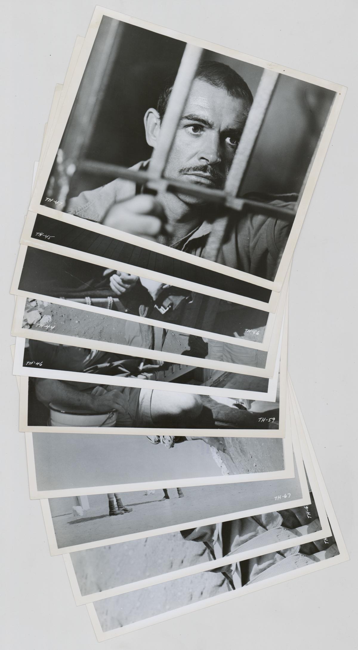 Sean Connery in The Hill Publicity Photos (10): Sean Connery in The Hill group of ten vintage publicity photos. Measure 10.125 in. x 8 in. Provenance: Formerly the personal collection of Robert Osborne, then by descent through family of Mr. Osborne