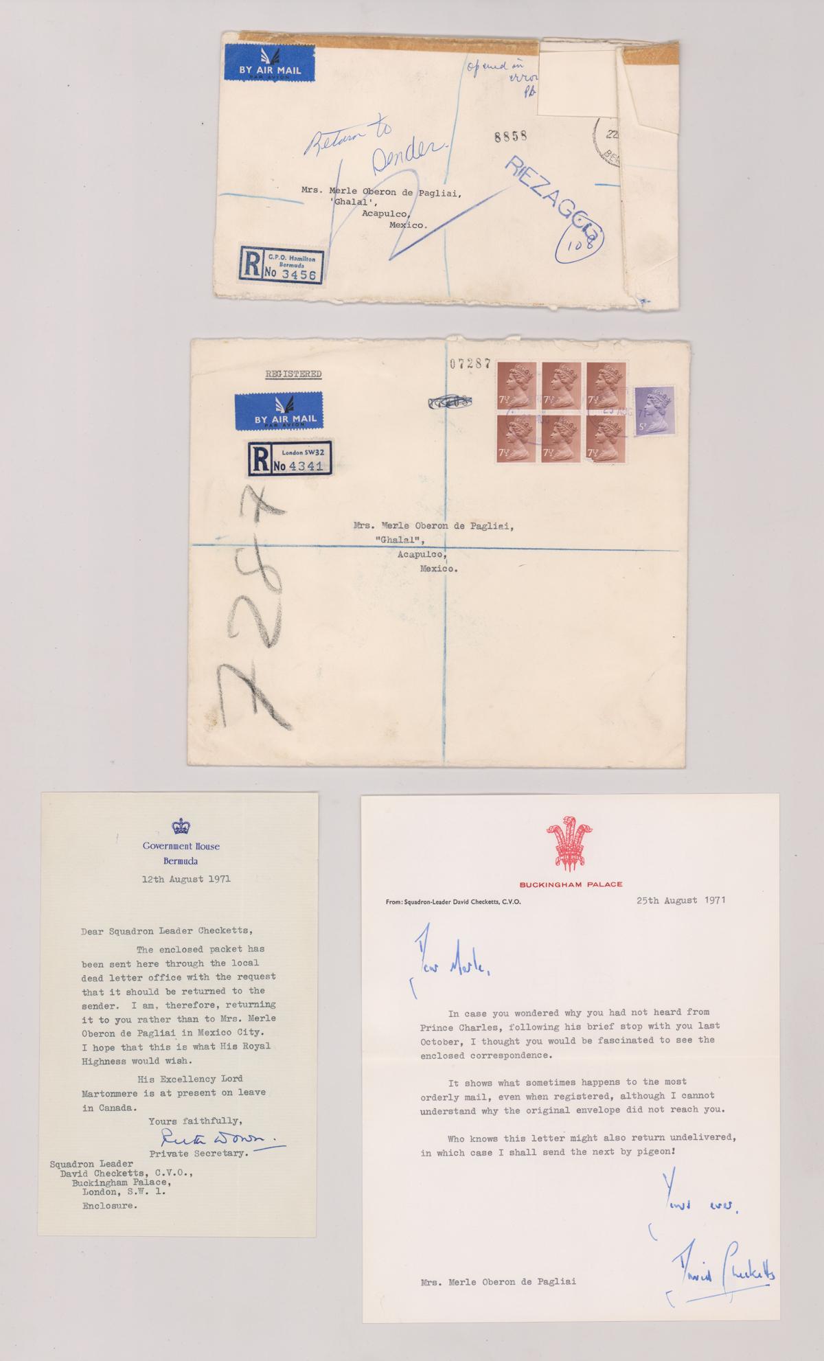 Sir David John Checketts Letter to Merle Oberon (1 of 2)