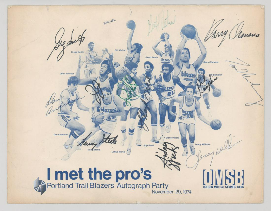 1974 Portland Trail Blazers Team Signed Print (1 of 2)