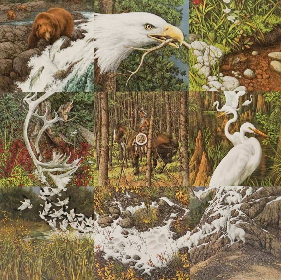 Bev Doolittle Signed and Numbered Print: Bev Doolittle signed and numbered print. Titled 'Sacred Circle'. Signed in pencil lower right and numbered in pencil lower right '4042/48192'. Measures 26.5 in. x 26 in. Near mint condition. Unframed,