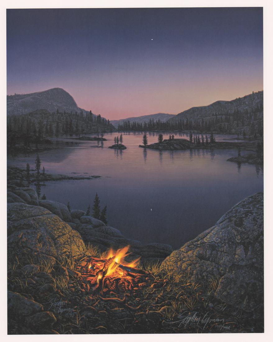 Stephen Lyman Greenwich Print [Into Wilderness]: Stephen Lyman (Idaho, California 1957 - 1996) Limited Edition Greenwich Workshop prints titled 'Evening Star' from his 'Into the Wilderness' Collection. Signed and numbered by artist in pencil ('5559/