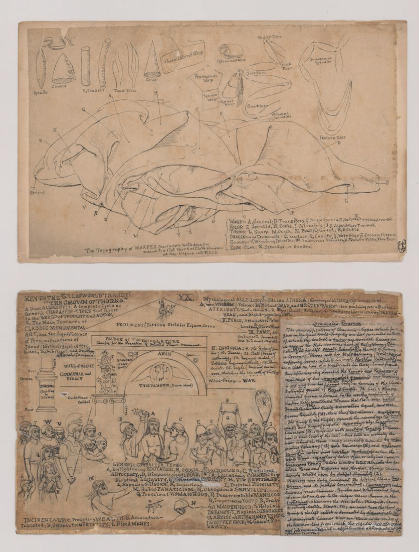Pen and Ink Drawings (4) Diehl Archive: Group of four pen and ink drawings from the archive of Conrad Rossi Diehl. None are dated or signed. Circa 1920. Measure approximately 12.5 in. x 8 in. If lot is absent of a condition report a conditi