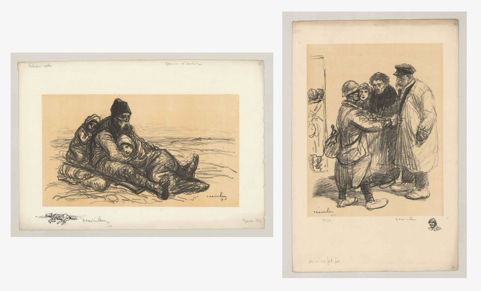 Theophile Steinlen Signed WWI Lithographs (1 of 3)