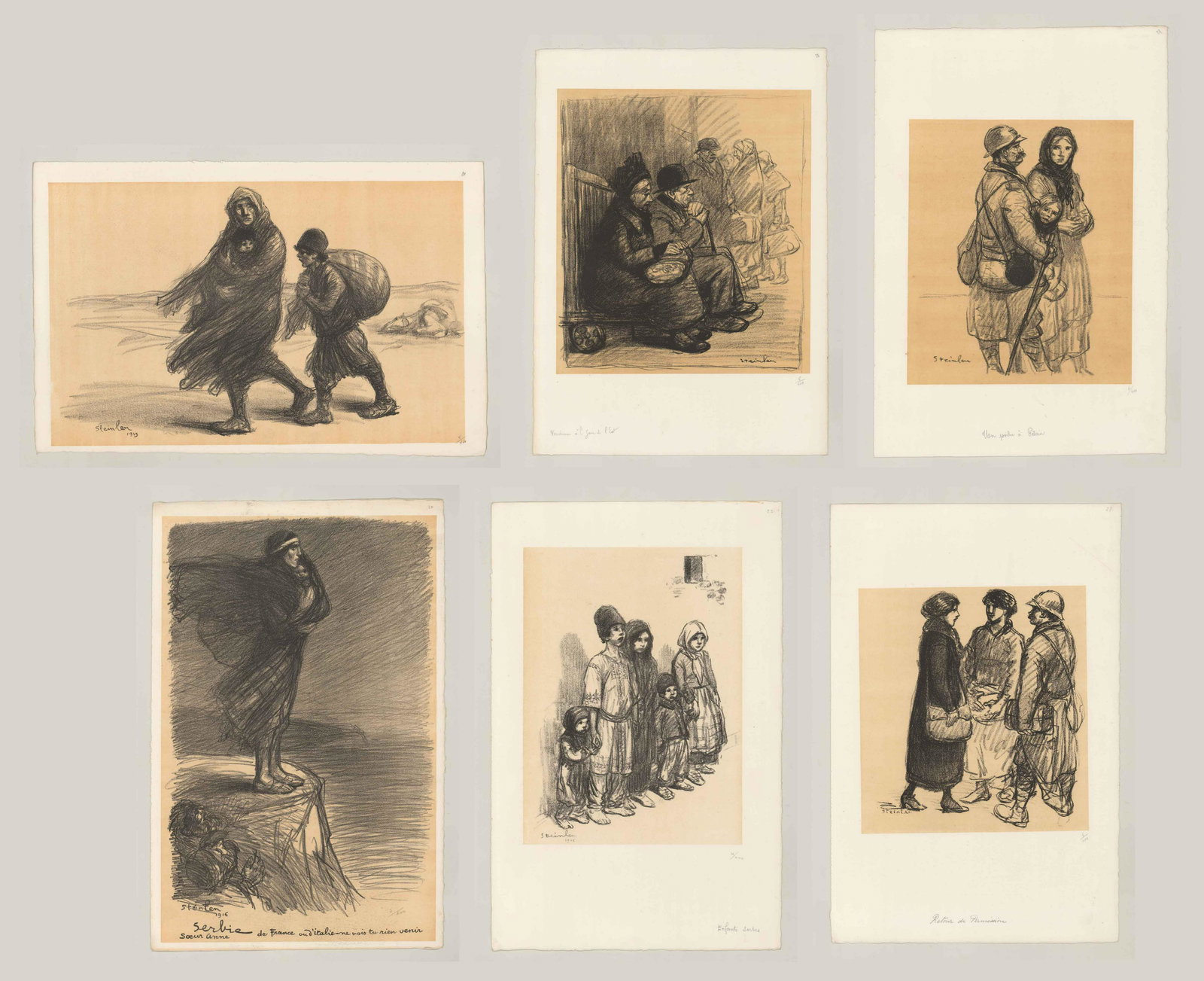 Theophile Steinlen WWI Lithographs (6) (1 of 7)