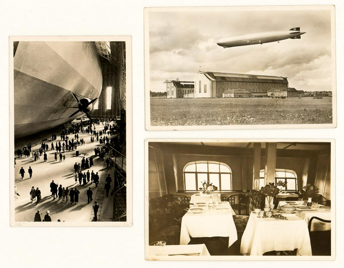 [Airships] Graf Zeppelin Real Photo Postcards (3): [Aviation, Airships] Three Graf Zeppelin real photo postcards with postmarks. VG-EX/EX condition. Condition report is provided as an opinion only and is no guarantee as grading can be subjective. Buye