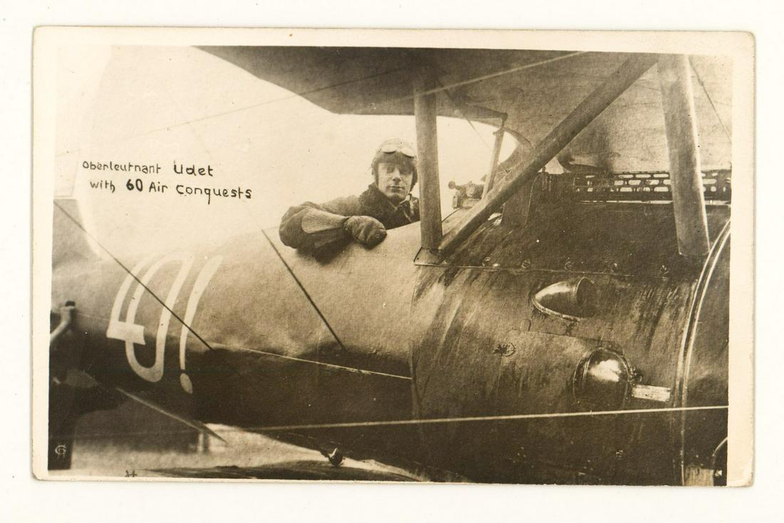 [Aviation, Germany] Ernst Udet Real Photo Postcard: [Aviation, Germany] antique real photo postcard of German Ace Ernst Udet. VG-EX/EX condition. Condition report is provided as an opinion only and is no guarantee as grading can be subjective. Buyer mu