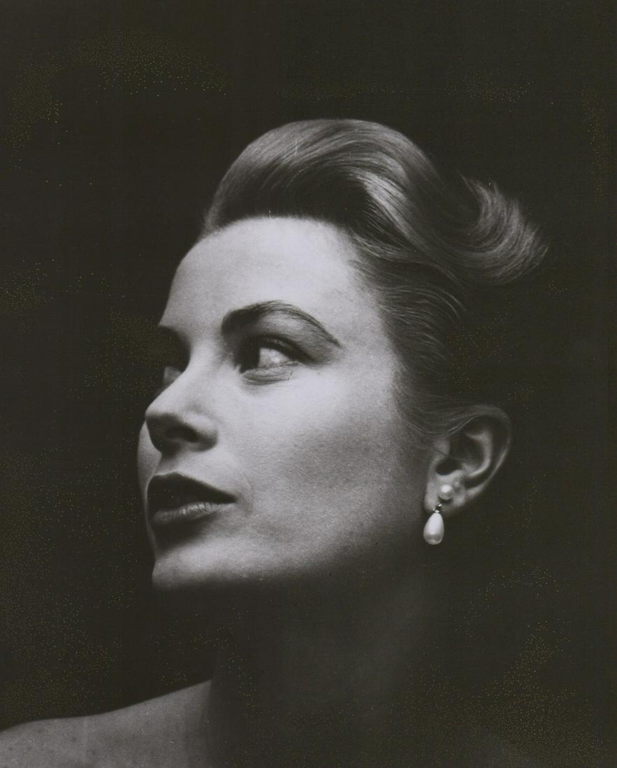Grace of Monaco Photographed by Leigh Wiener: Grace of Monaco photographed by Leigh Weiner. Glossy, single-weight black and white gelatin silver print. Undated, year of creation unknown. Measures 7.9375 in. x 9.875 in. Excellent condition. Proven