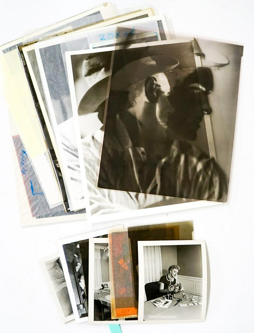 Actor Photos with Negatives (14 Sets): Group of fourteen negatives with like photos, copies or newspaper clips. Includes: Celeste Holm, Marlon Brando , Merle Oberon, Tyrone Power and more. Provenance: Formerly the personal collection of Ro