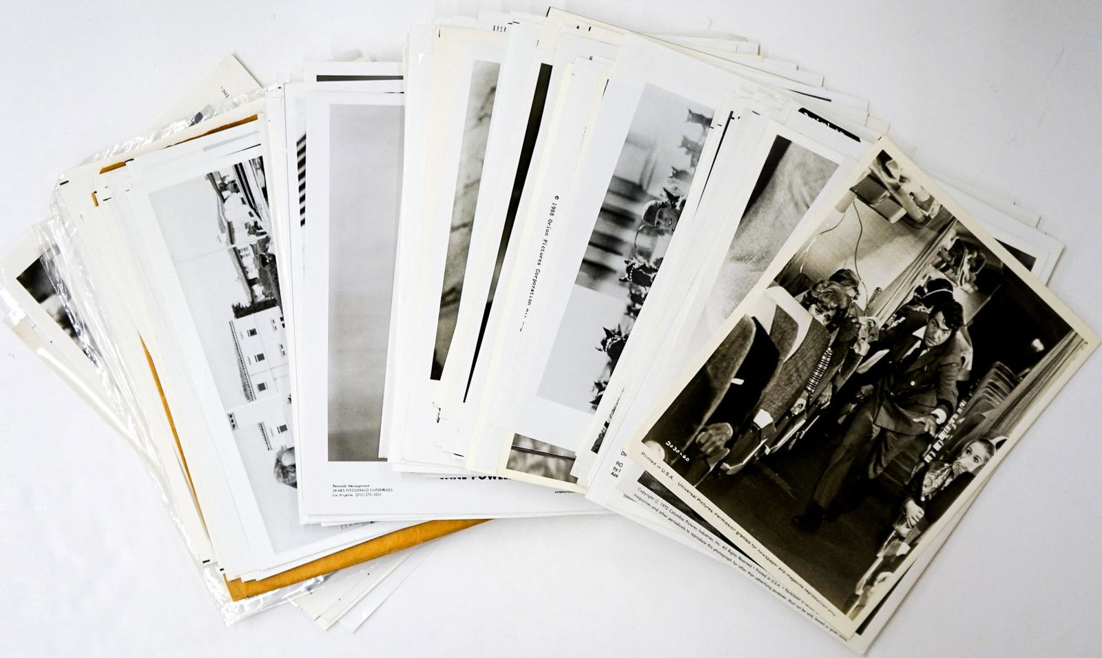 Actor Publicity Photos (200) 60's - 80's: Group of over 200 publicity entertainment photos of films, re-releases or renewed and television actors and actresses during the 1960's - 1980's. Includes Marilyn Monroe, Rock Hudson, Dustin Hoffman,