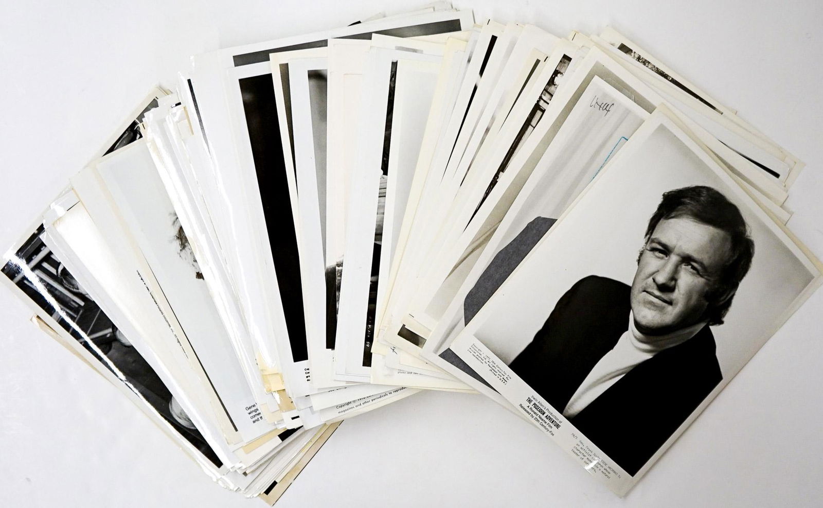 Actor Publicity Photos (200) 60's - 80's: Group of over 200 publicity entertainment photos of films, re-releases or renewed and television actors and actresses during the 1960's - 1980's. Includes Ava Gardner, Shelley Winters, Gene Hackman, M