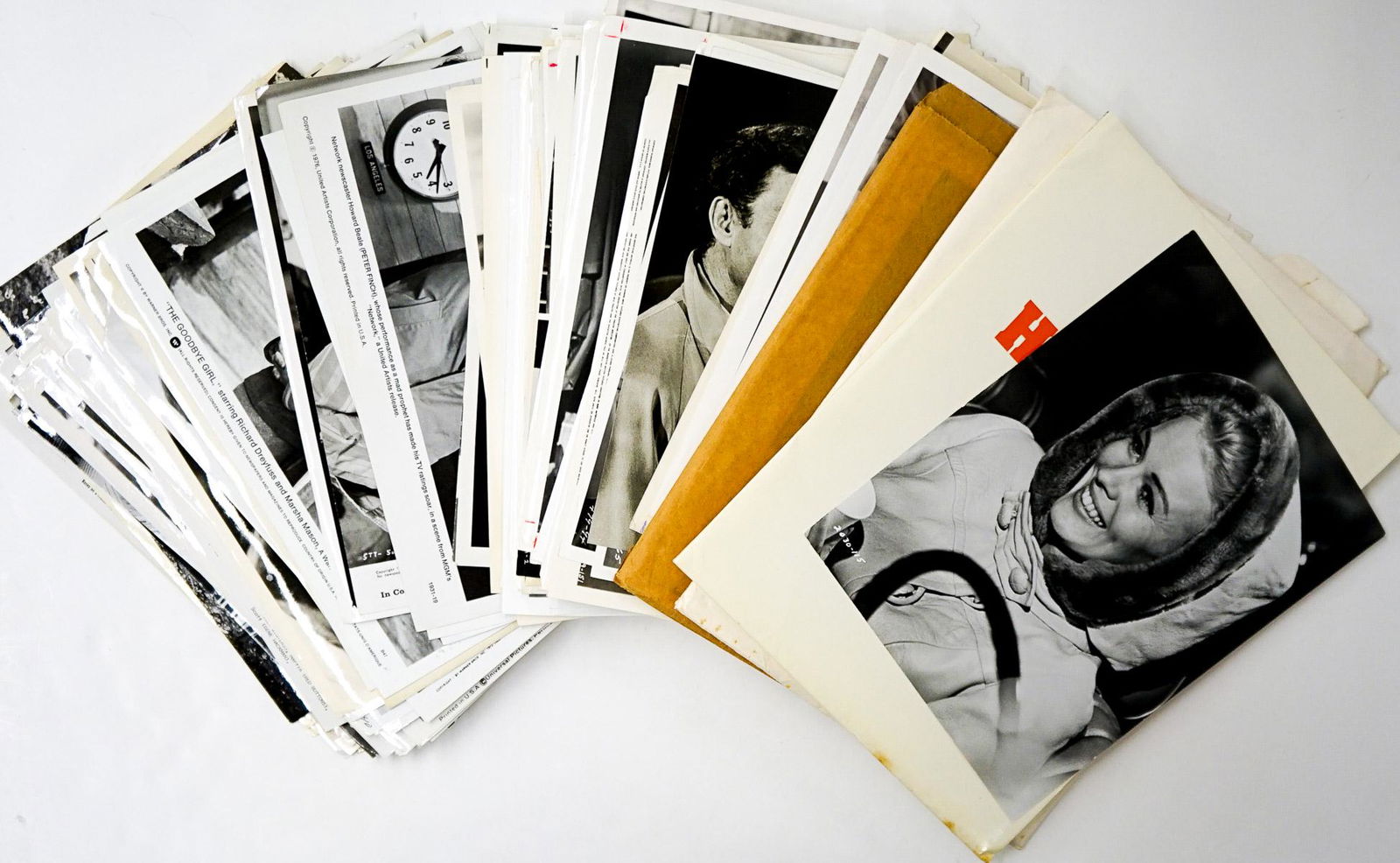 Actor Publicity Photos (200) 60's - 80's: Group of over 200 publicity entertainment photos of films, re-releases or renewed and television actors and actresses during the 1960's - 1980's. Includes Barbara Hershey, Burt Lancaster, Farrah Fawce