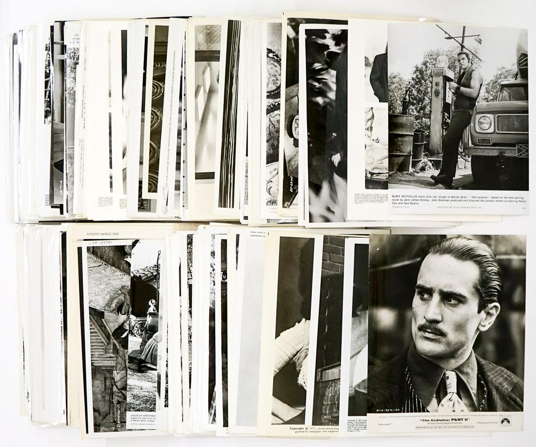 Actor Publicity Photos (400): Over 400 actor and actress publicity photos from predominantly the 1970's - 1980's. Robert Mitchem, Jamie Lee Curtis, Michael York, James Earl Jones and others. Glossy black and white single-weight. M