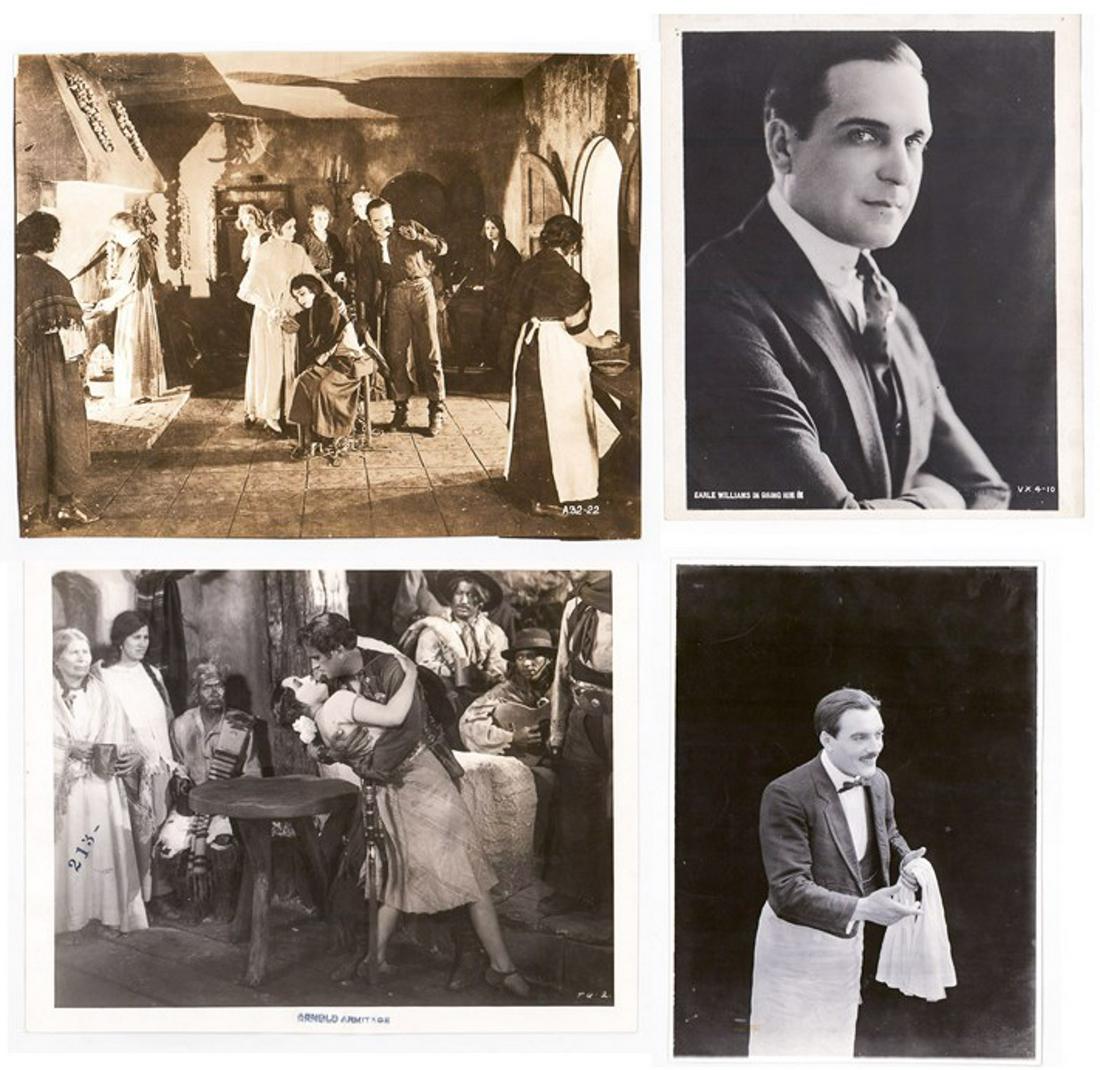 Four Early Movie Photos Douglas Fairbanks and more: Group of (4) vintage Hollywood publicity photos including Douglas Fairbanks, Earle Williams, Arnold Armitage (photographer) and more. They measure approximately 10 in. x 8 in. though sizes and conditi