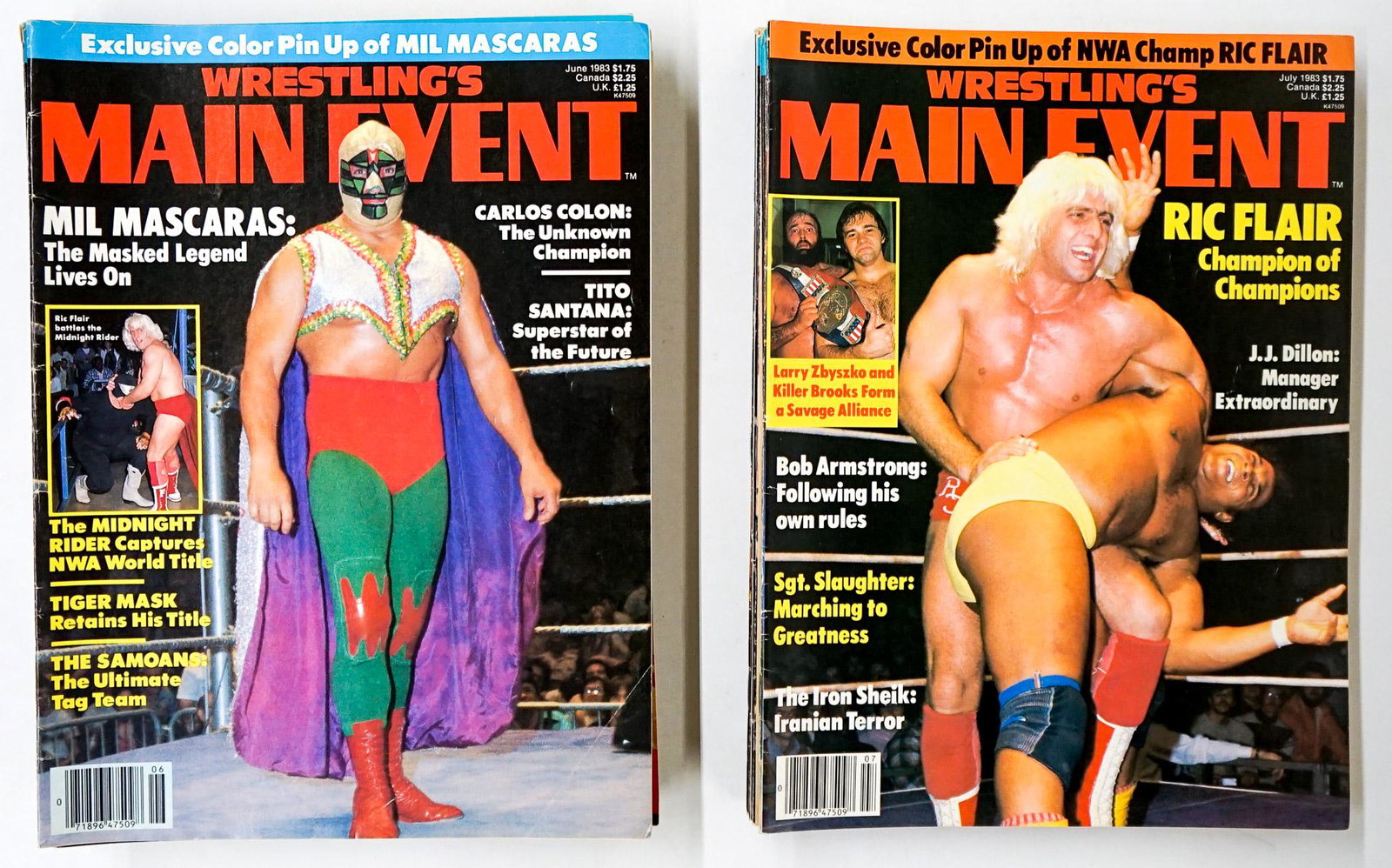 Wrestling's Main Event Magazine (23): Wrestling's Main Event - Pro Wrestling Magazines group of (23). Includes years 1883 - 1986. Provenance: Estate of James Baldwin Baker, Cornelius Oregon. If lot is absent of a condition report a condit