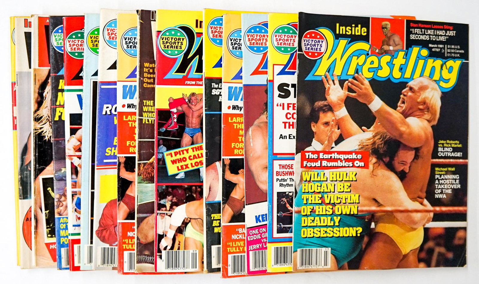 Inside Wrestling (15): Inside Wrestling - Pro Wrestling Magazines group of (15). Includes years 1970 - 1991. Provenance: Estate of James Baldwin Baker, Cornelius Oregon. If lot is absent of a condition report a condition re