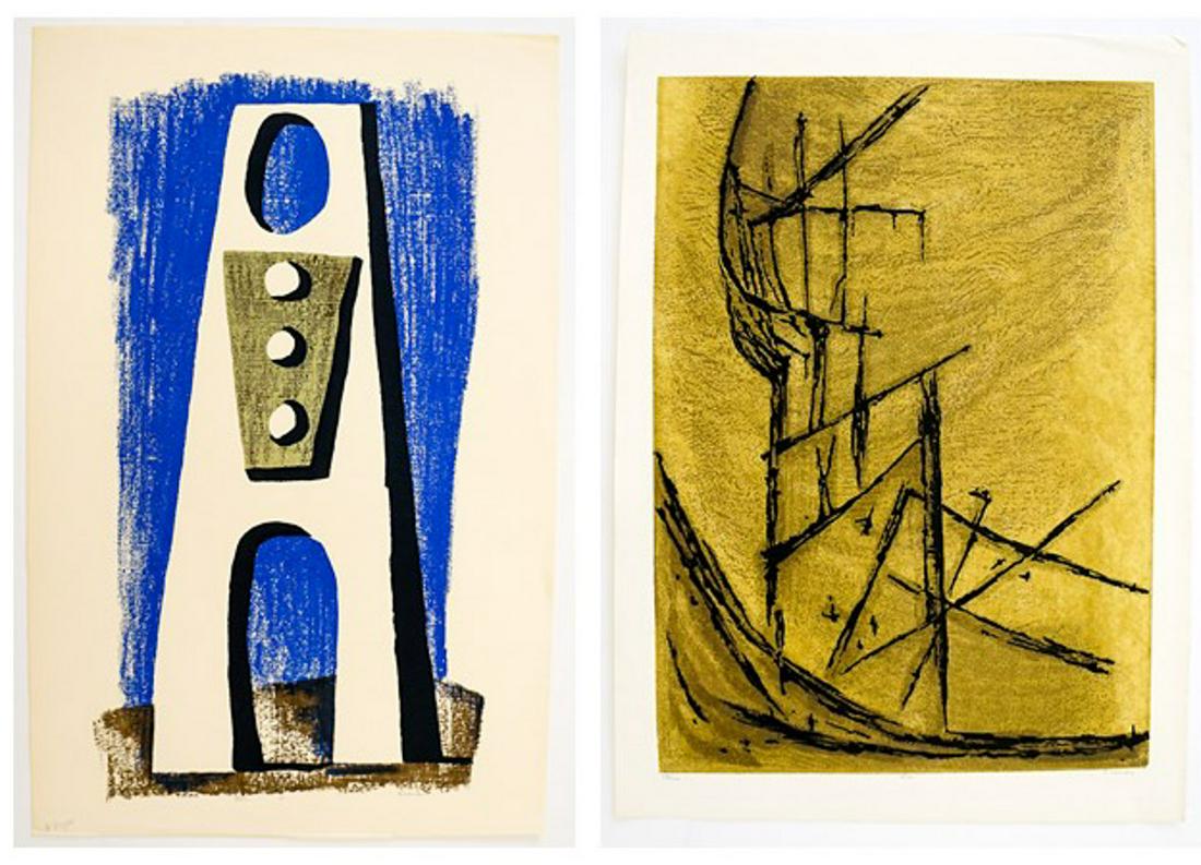 Edward August Landon Serigraphs (2): Edward August Landon hand signed serigraphs (2). They measure 24-in. x 17-in. and 25-in. x 16-in. sheet sizes. One is titled 'Storm' in pencil lower left, Signed in pencil 'E. Landon' lower right and