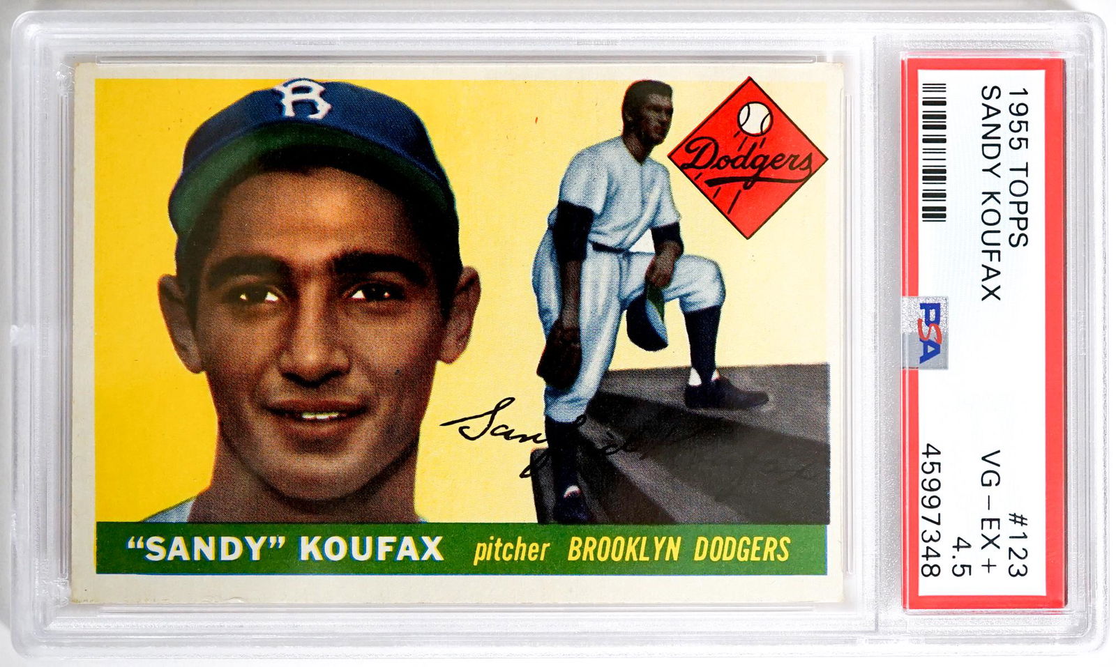 1955 Topps Sandy Koufax #123 PSA 4.5 VG-EX+ (1 of 2)