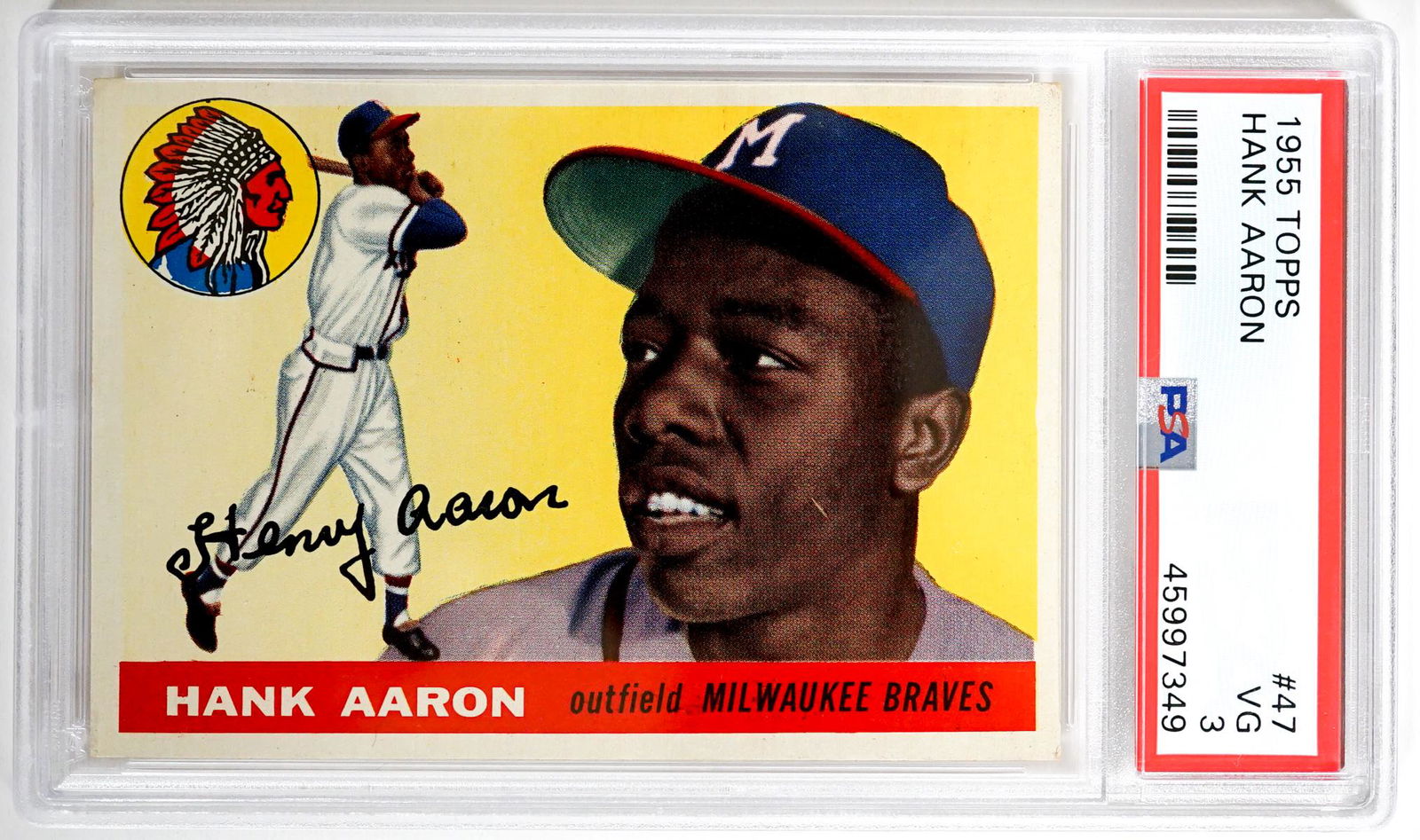 1955 Topps Hank Aaron #47 PSA 3 VG (1 of 2)
