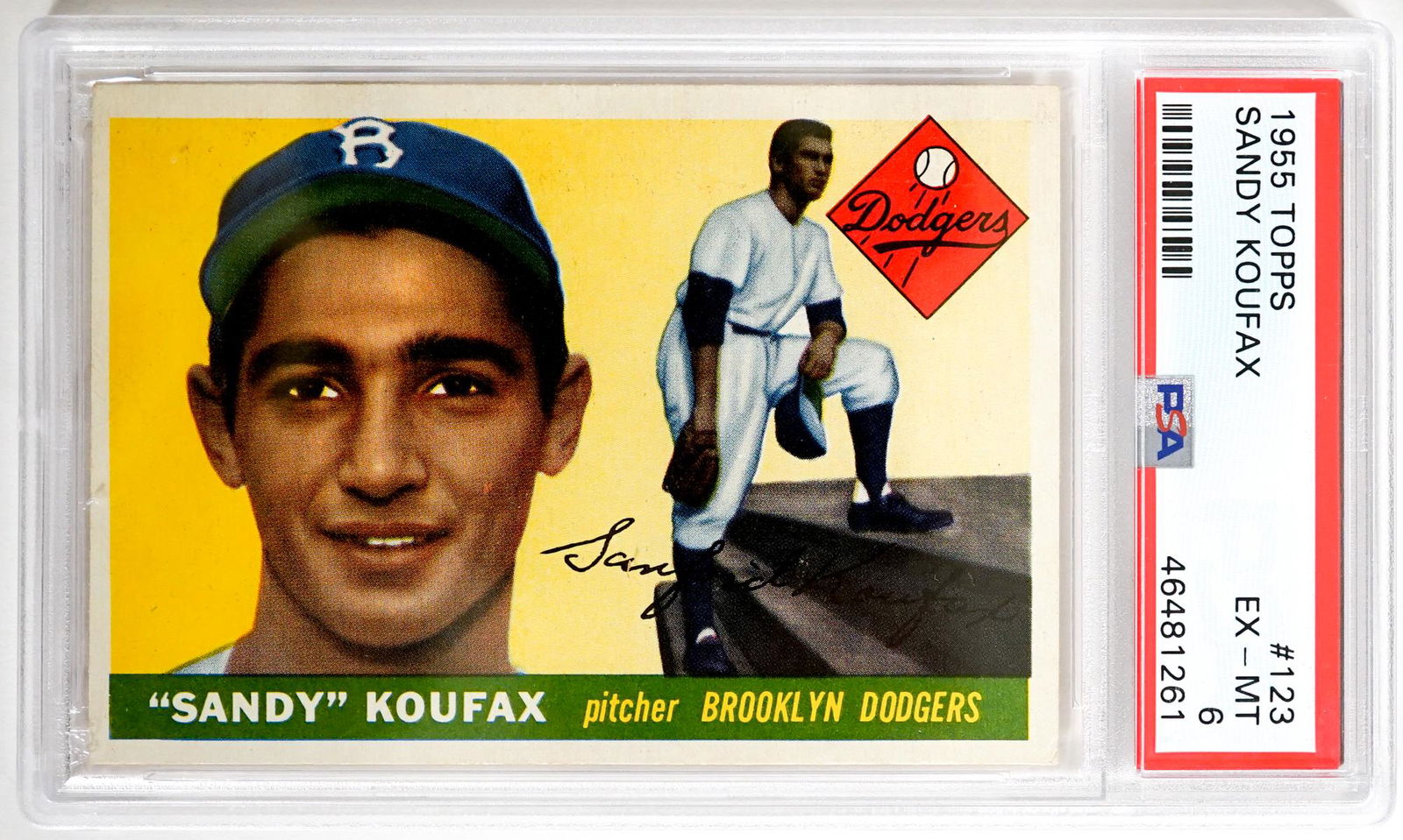 1955 Topps Sandy Koufax RC #123 PSA 6 EX-MT (1 of 1)