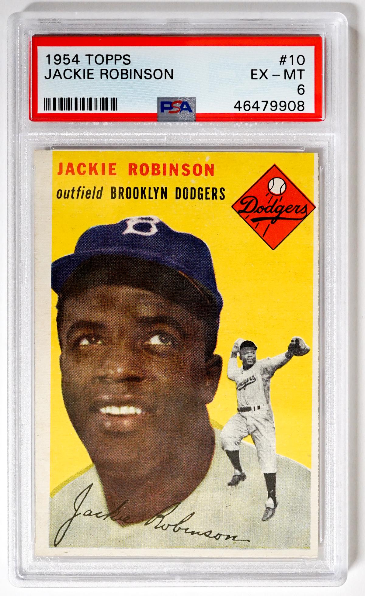 1954 Topps Jackie Robinson #10 PSA 6 EX-MT (1 of 2)