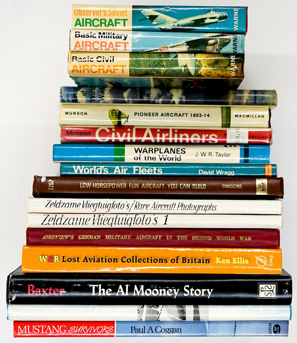 [Aviation, Airplanes] Hardcover Books (16): A group of (16) smaller aviation books. All are in good or very good condition with no odors and from a non-smoking house. USPS Media Mail available for all domestic shipments. We ship most items in t