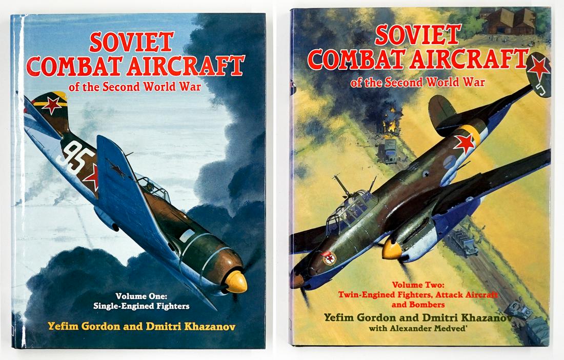 Soviet Combat Aircraft Volumes 1 and 2: Soviet Combat Aircraft by Yefim Gordon Volumes 1 and 2. Both excellent condition with no odors and from a non-smoking house. USPS Media Mail available for all domestic shipments. We ship most items in