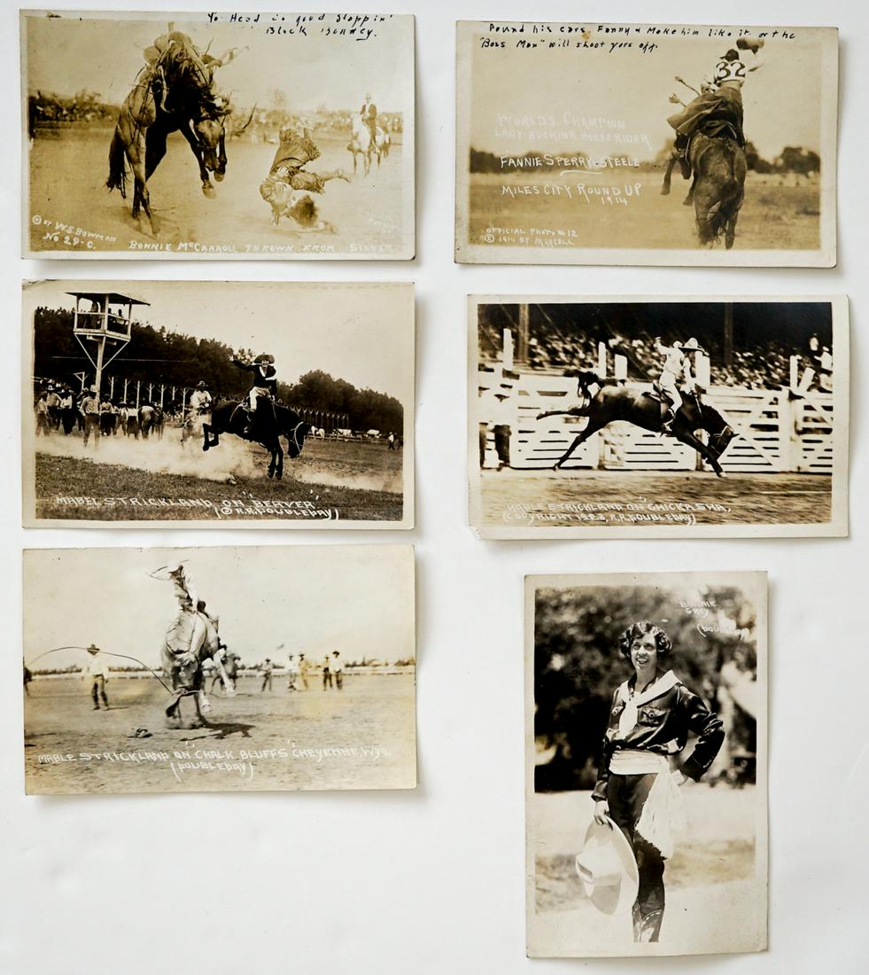 Rodeo Cowgirl Real Photo Postcards (6) (1 of 2)