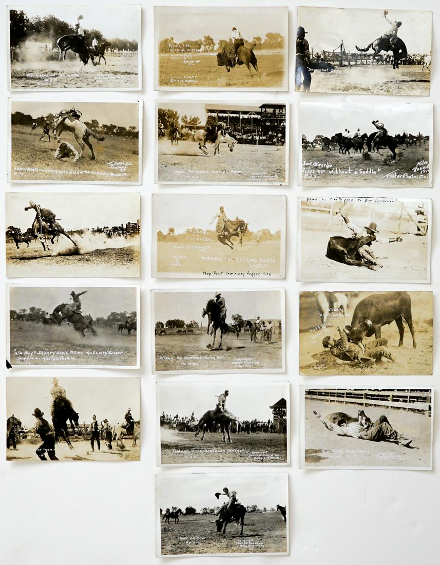 Miles City, Montana Rodeo Cowboy RPPC's (16) (1 of 4)