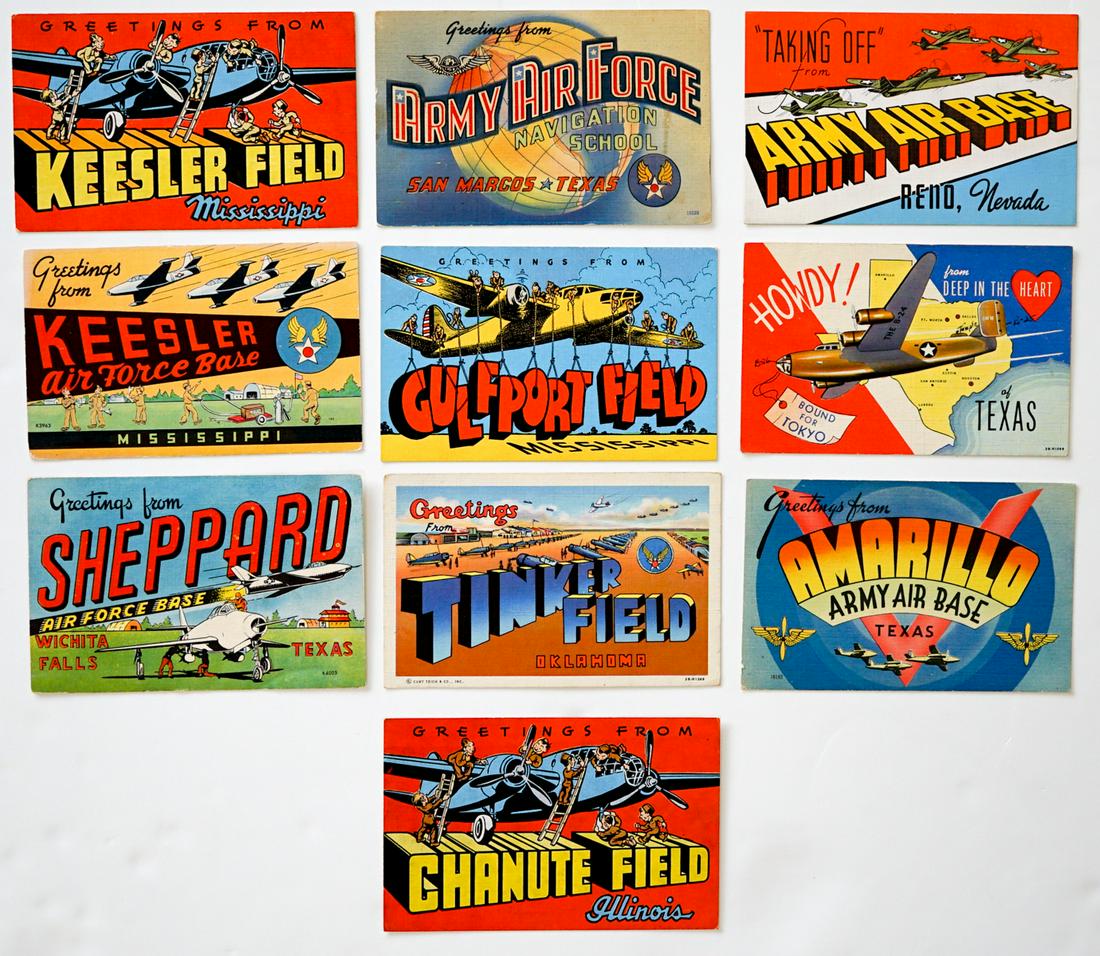 U.S. Military Bases WWII Large Letter Postcards 10 (1 of 2)