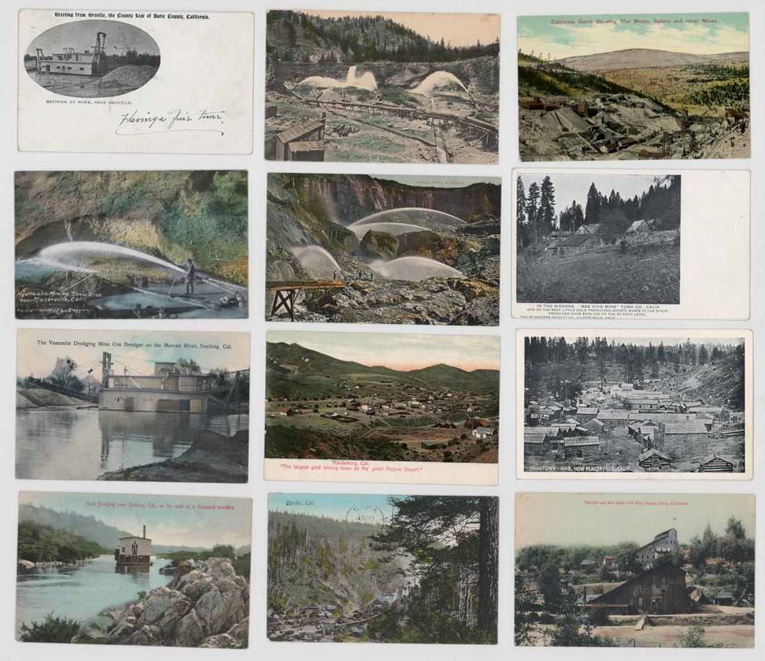 [California, Gold Mining] Antique Postcards (12) (1 of 2)