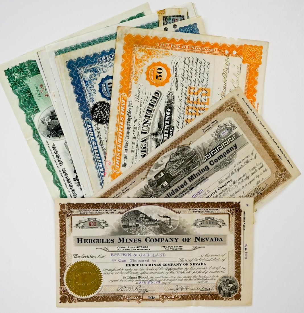 1900-1921 Group of Mining Stocks (8) (1 of 3)