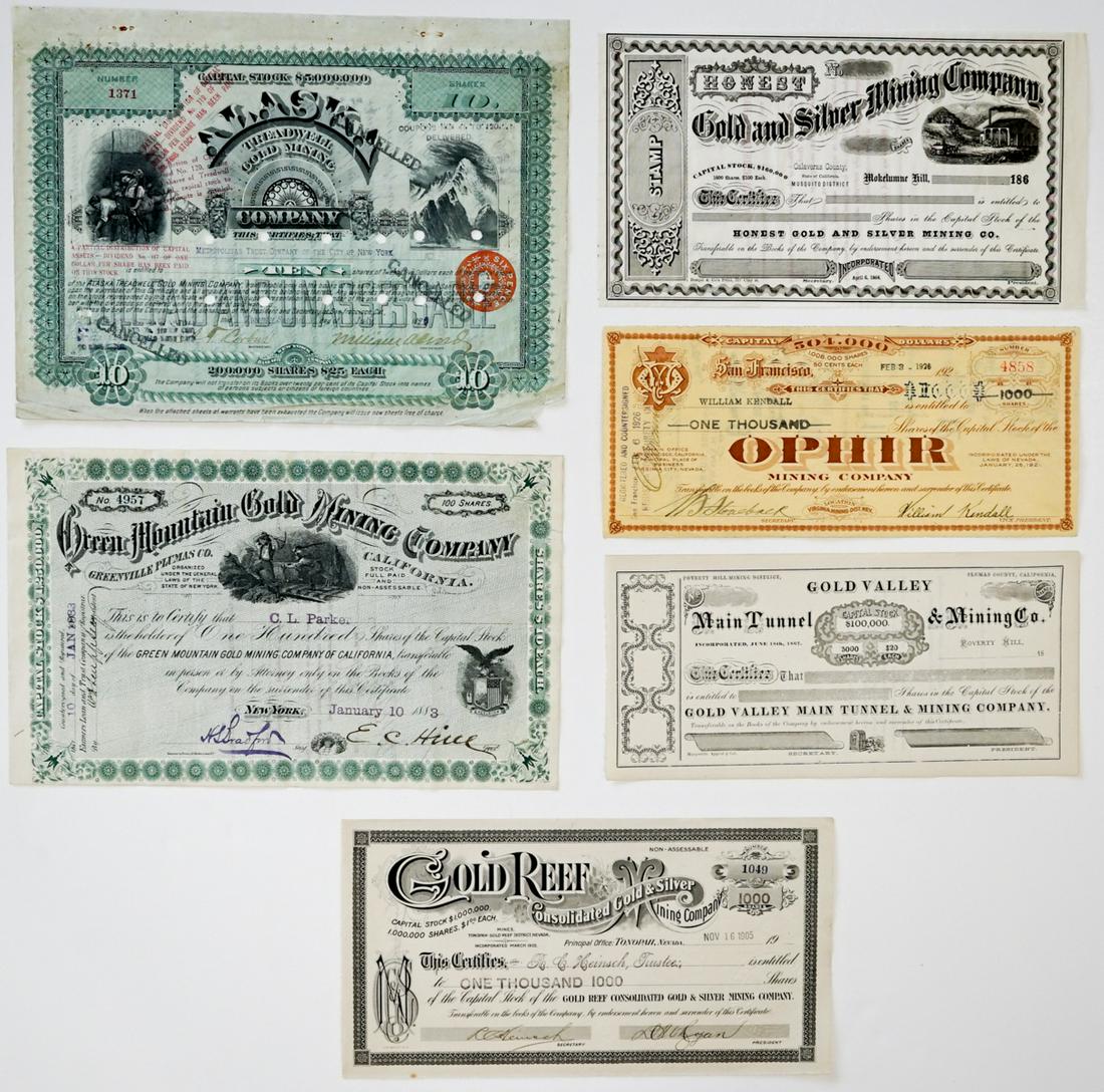 1960's-1921 Group of Mining Stocks (6) (1 of 3)