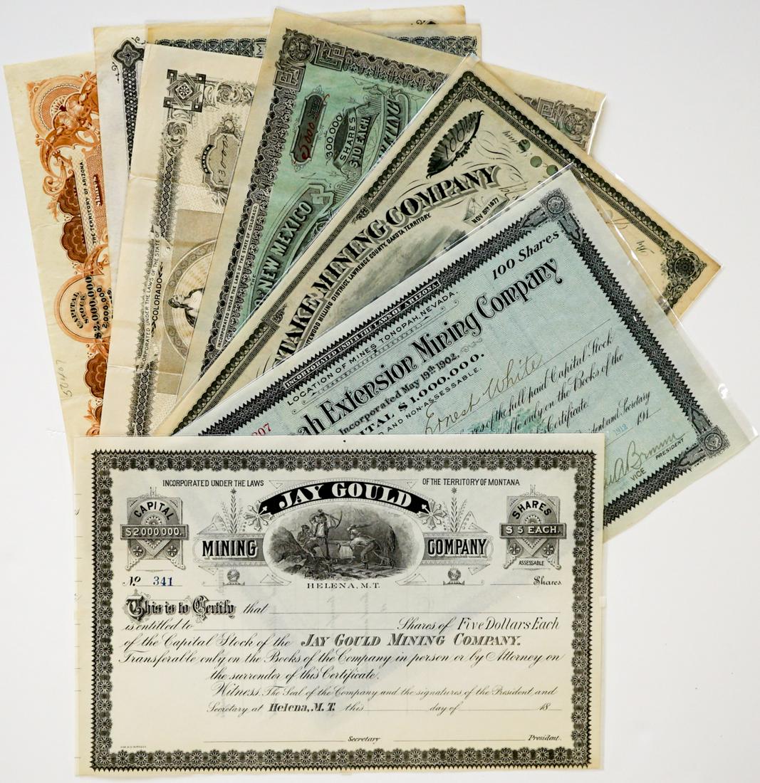 Vintage and Antique Mining Stock Certificates (8) (1 of 3)