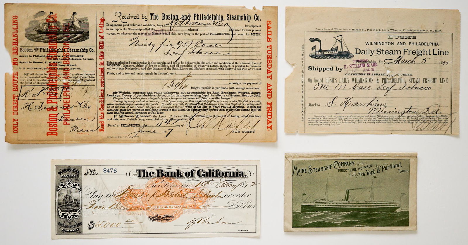 19th Century Steamship Items (4) (1 of 2)