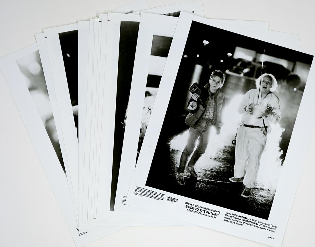 Back To The Future (1985) Press Kit: Back To The Future (1985) press kit. Contains 12 photos numbered 1-12. Contents (photos) near mint. Provenance: Formerly the personal collection of Robert Osborne, then by descent through family of Mr