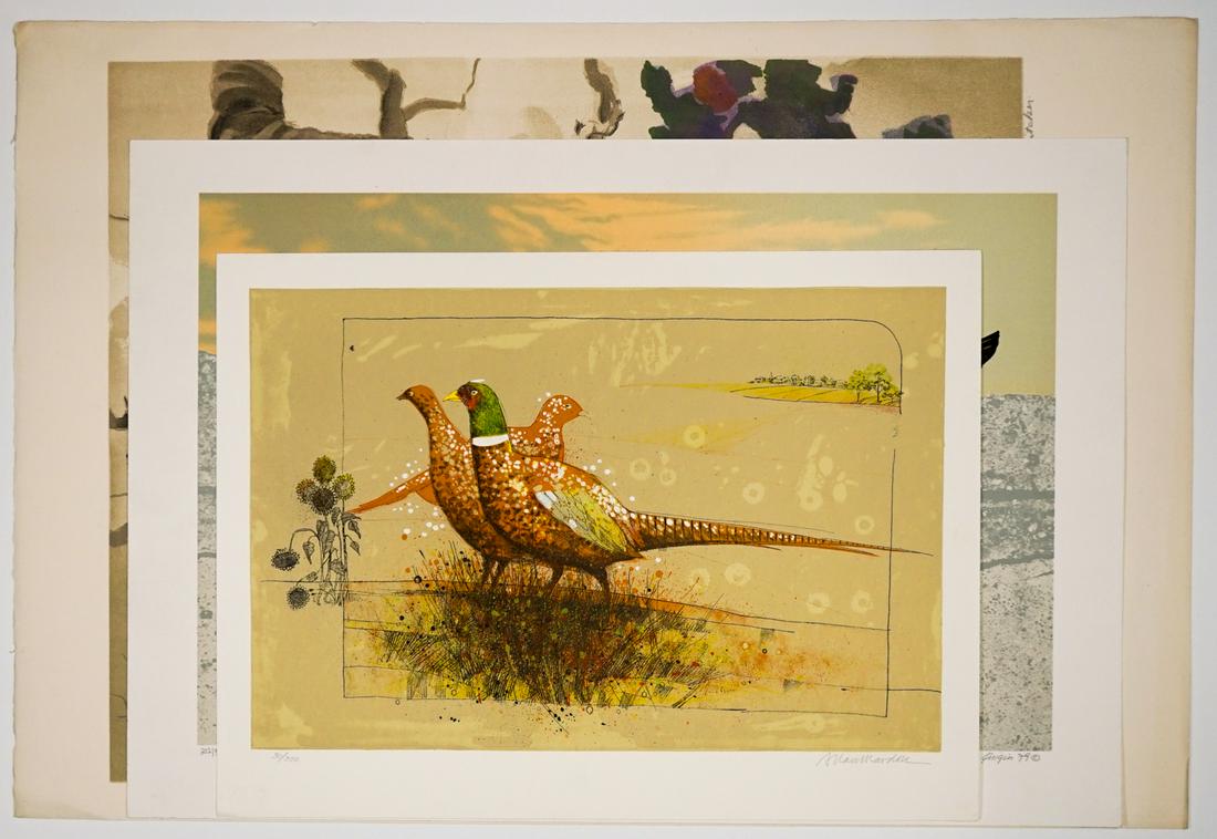 Various Artists Large Lithographs [Birds]: Three (3) large lithographs of birds by various artists, including Frederic Whitaker (New York, California 1891 - 1980) and Allan Mardon (New York, Arizona 1931 - 2020). All three numbered (''78/250',