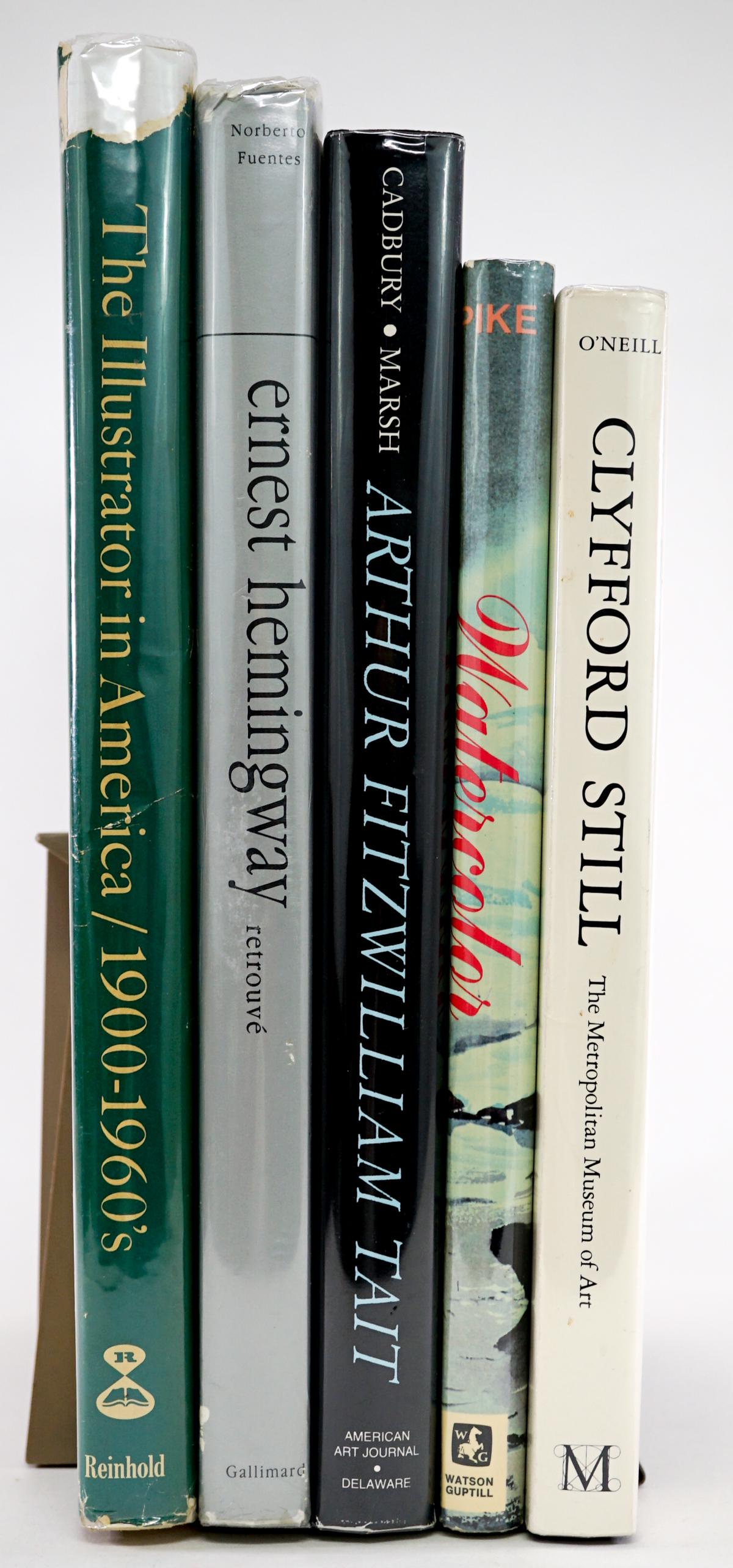 Art (5) Books: Group of five art books. Illustrated. Includes: 1) John Pike Watercolor. 1973. Second ed., first print. 2) Clifford Still. Metropolitan Museum of Art. ... and more. Group measures 13 in. x 12 in. x 5 