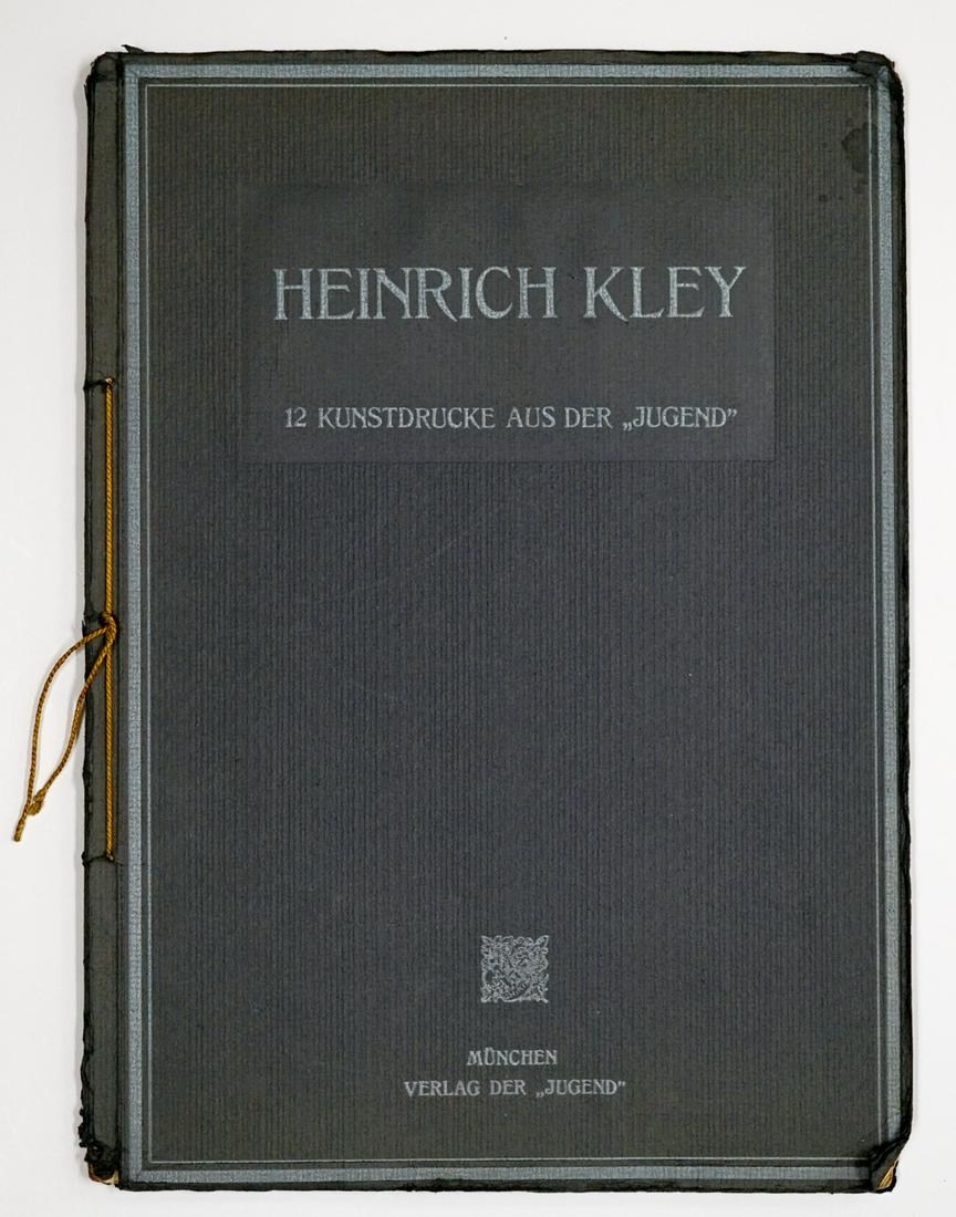 Heinrich Kley Jugend Illustrated Edition: Folio of twelve tipped-in color illustrations by Heinrich Kley. 12 Kunstdrucke Aus Der 'Jugend'. Munchen. Measures 16.75 in. x 12 in. x .25 in. Provenance: Estate of Russell Johanson, Ravenna Rare Boo