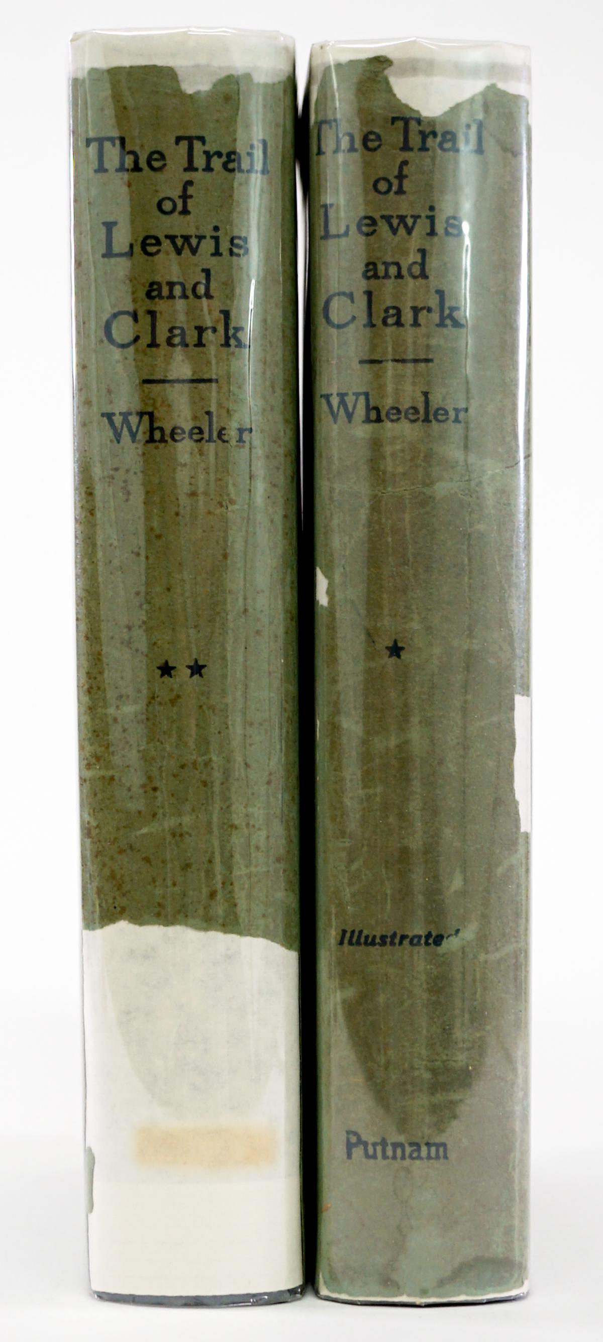 The Trail of Lewis and Clark by Wheeler 1926 (2V): The Trail of Lewis and Clark 1804-1904 by Olin D. Wheeler. 1926 New Edition in two volumes. G. P. Putnam's Sons, New York and London. 377 pp. plus 419 pp. Illustrated. Black cloth with gilt lettering.