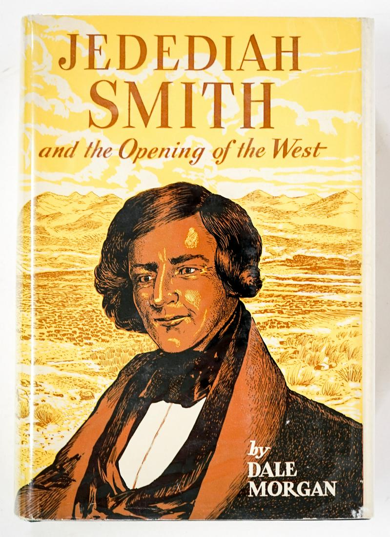 Jedediah Smith by Dale Morgan Signed 1st Edition: Jedediah Smith and the Opening of the West by Dale Morgan. Signed stated First Edition. Interior pages, covers and spine EX+/NrMt, dust jacket EX/EX+ Measures 8.75-in. x 6.25-in. Provenance: Bob Borch