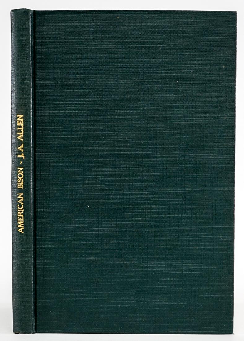 History of the American Bison by Allen 1877: History of the American Bison, Bison Americanus by J. A. Allen. 1877. This portion of the report (pages 443-587) has been bound in hardcover with two fold-out maps by F. V. Hayden. Measures 9 in. x 6 