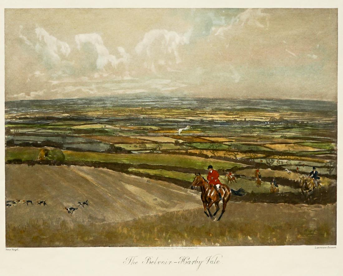 After Lawrence Josset Color Engraving: After Lawrence Josset hand colored engraving. This British restrike engraving is said to have been made from the original plates and dates to the 2nd half of the 20th century. Measures 13-in. x 16-in.