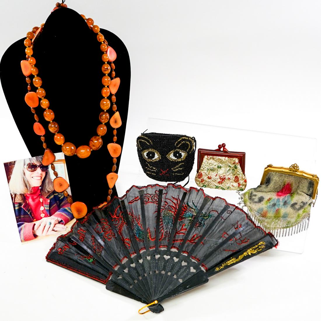 Margo St. James Collection Handbags and Jewelry: [Women's Movement, Prostitution] From the Margo St. James collection, a group of vintage handbags and costume jewelry. Condition varies. Provenance: Margo St. James Collection. Margo St. James, Founde