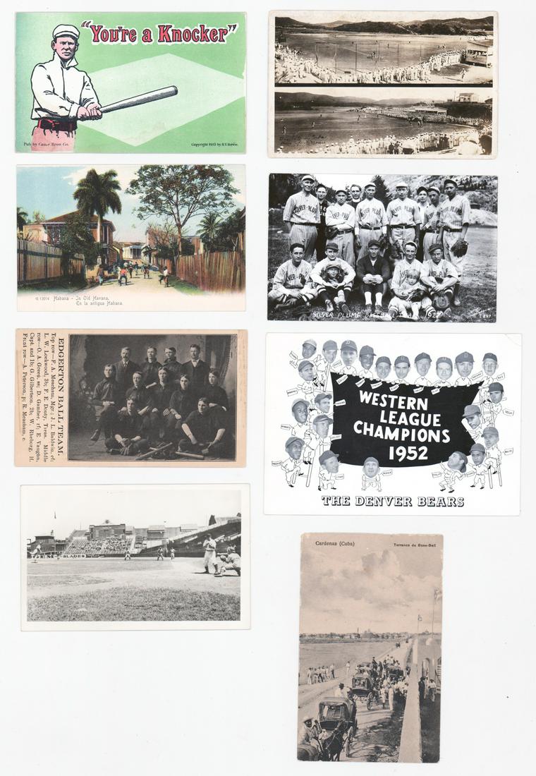 Vintage and Antique Baseball Postcards (8): A group of vintage and antique baseball postcards (8). Includes a rppc game action in Cuba, Boston Braves RPPC game action, John McGraw and more Condition varies. Grading is provided as a courtesy onl