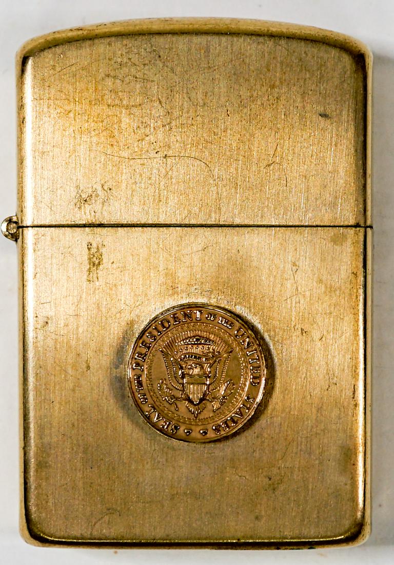 Lyndon Johnson LBJ 10k Gold Filled Lighter UNUSED: Lyndon B. Johnson vintage 10k Gold Filled Zippo Lighter. Never fired up, unused condition. If lot is absent of a condition report a condition report may be requested via email. Condition report is pro