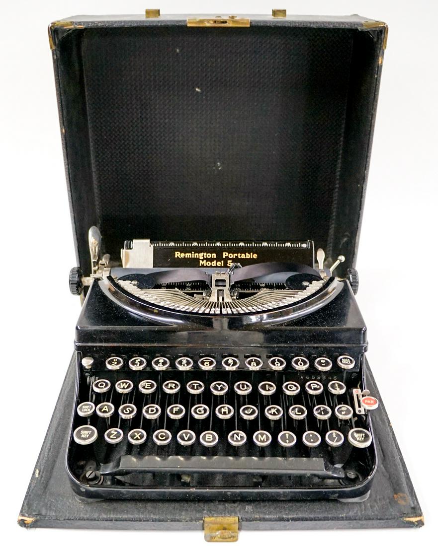 Gatz Hjortsberg's Remington Portable Typewriter: Gatz Hjortsberg's Remington Portable Typewriter. Excellent condition. Provenance: Gatz Hjortsberg collection. If lot is absent of a condition report one may be requested via email. Condition report is