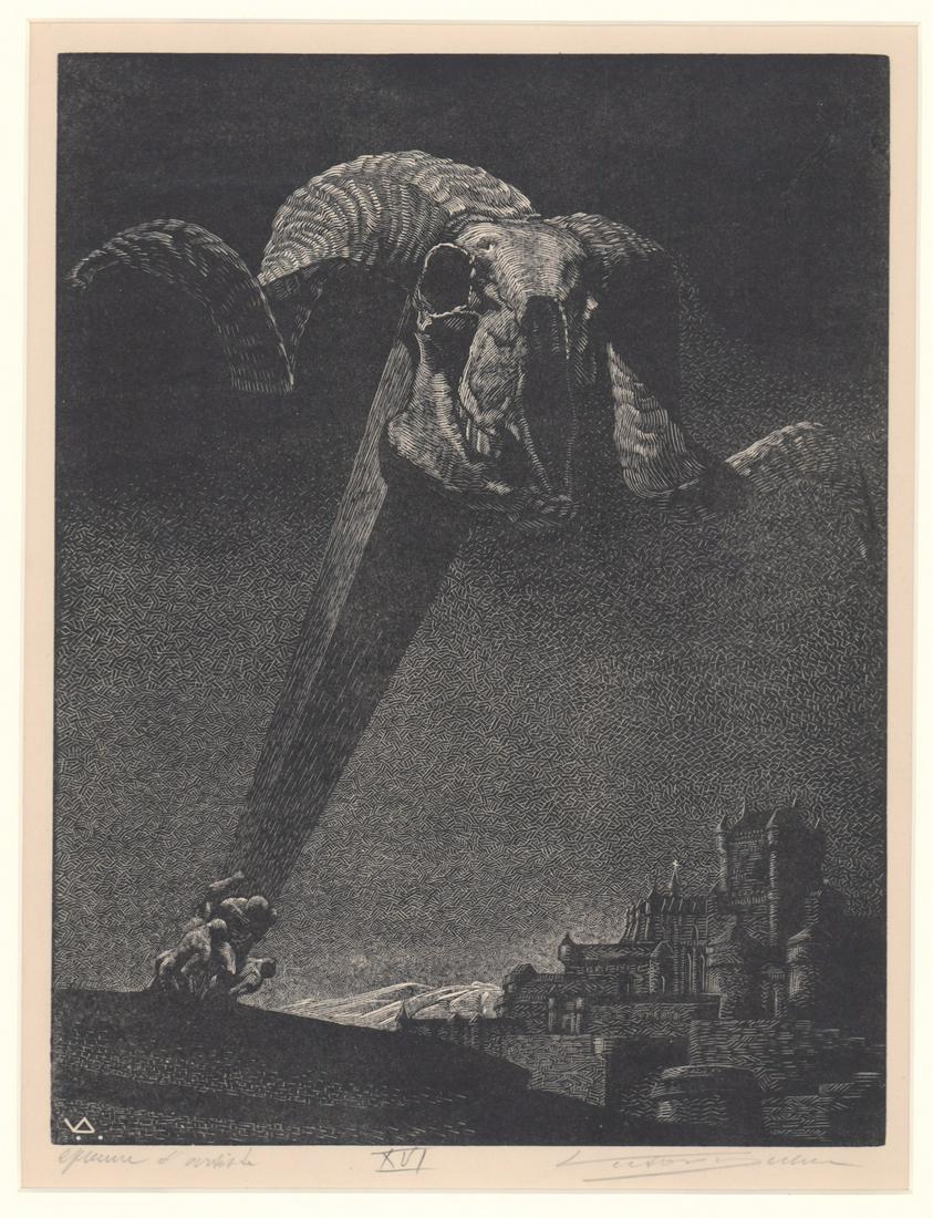 Victor Delhez (Belgium, Argentina 1902-1985): Victor Delhez (Belgium, Argentina 1902-1985) signed woodcut engraving. Measures 11.75-in. x 9-in. plate size and 15.5-in. x 10-in. sheet size. Hinge-mounted at top corners only. Excellent condition. I