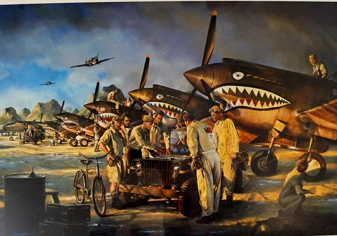 Flying Tigers John Shaw Litho 17 Signatures (1 of 5)