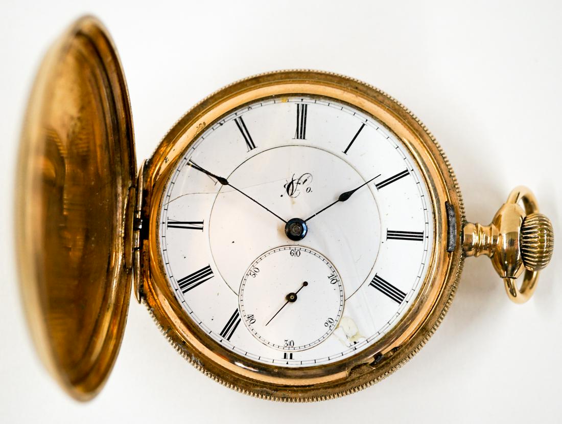 Gruen Early Pocket Watch #7706: An early Gruen pocket watch No.7706. Size 16. Broken crystal, not running, this is an estate watch that is being sold with no guarantees. If lot is absent of a condition report one may be requested vi